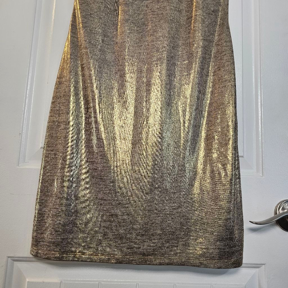 WHBM med shimmery gold midi sheath dress - Picture 4 of 10